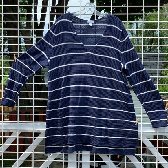 Navy striped overzied sweater - Picture 1 of 3